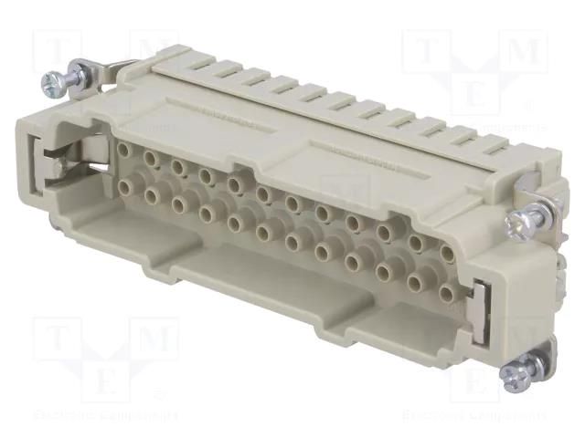 Connector: HDC; contact insert; male; 16A; 500V; Han E®; PIN: 24 HARTING 09330242602