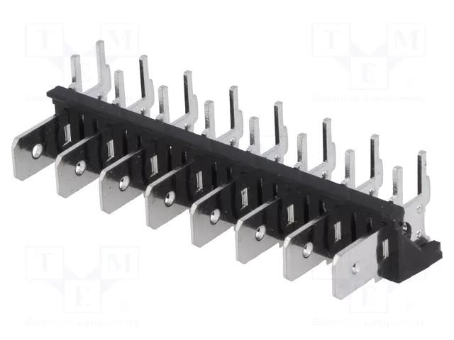 Terminal: spade terminal strip; 6.3mm; THT; 250V; angled 90°; 12A XINYA ST-LK-8