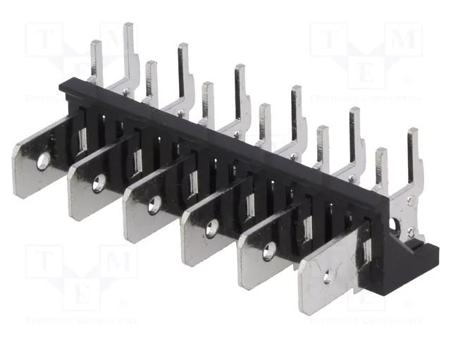 Terminal: spade terminal strip; 6.3mm; THT; 250V; angled 90°; 12A XINYA ST-LK-6