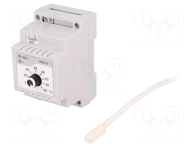 Module: regulator; NTC 47kOhm; temperature; NC,relay; TPMC; white ETRON TP-TPMC-8