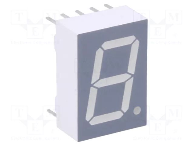 Display: LED; 7-segment; 13mm; 0.51"; No.char: 1; green; 7÷14mcd VISHAY TDSG5150-N