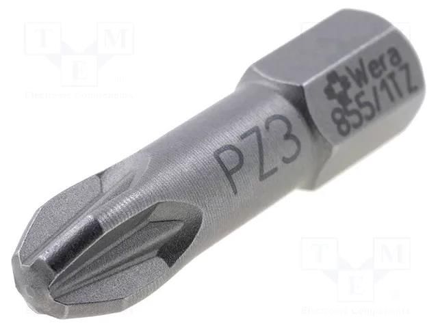 Screwdriver bit; Pozidriv®; PZ3; Overall len: 25mm; TORSION WERA WERA.855/1TZ/3