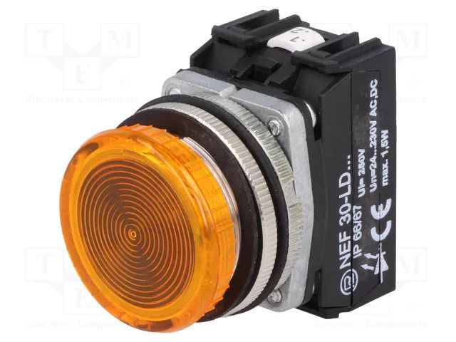Control lamp; NEF30; Illumin: LED; 24÷230VAC; yellow; 24÷230VDC PROMET NEF30-LDG