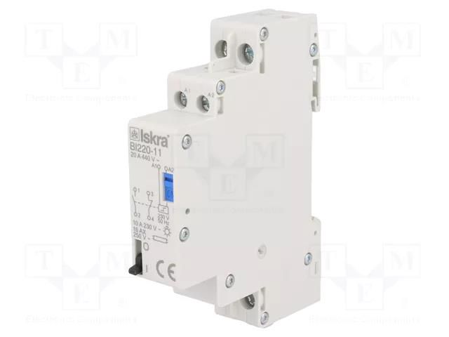 Relay: installation; bistable,impulse; NC + NO; Ucoil: 230VAC ISKRA BI220-11/230VAC