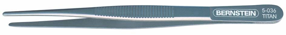Titan tweezers, 145 mm, straight-round-wide, with fine serration 5-036