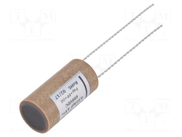 Capacitor: aluminum-polypropylene-paper; 33nF; 600VDC; ±5%; THT MIFLEX KPAL02-0.033U/600