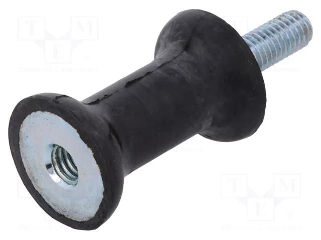 Vibration damper; M6; Ø: 20mm; rubber; L: 30mm; Thread len: 18mm ELESA+GANTER DVC2-433771