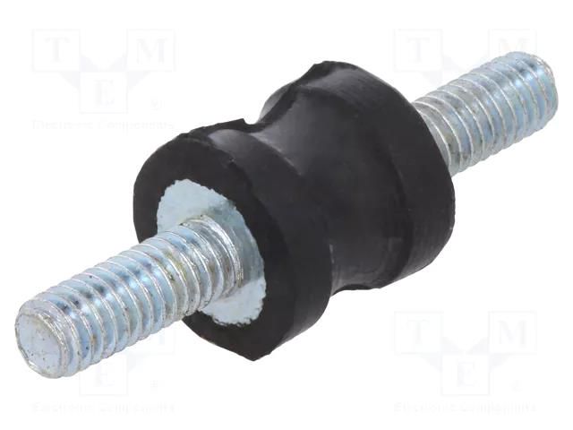 Vibration damper; M4; Ø: 10mm; rubber; L: 10mm; Thread len: 10mm ELESA+GANTER DVC1-433006