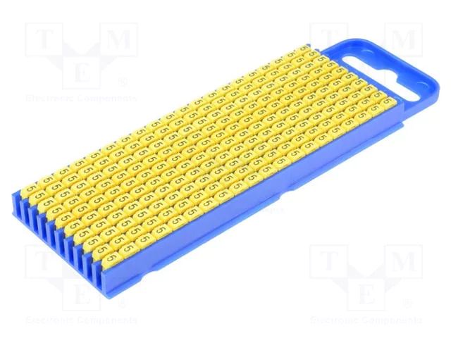 Markers; Marking: 5; 2.8÷3.8mm; polyamide; yellow; -40÷85°C; WIC HELLERMANNTYTON WIC2-5-YE