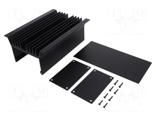 Heatsink: with case; black; aluminium; anodized; Y: 80mm; X: 143mm FISCHER ELEKTRONIK WAG/200/SA