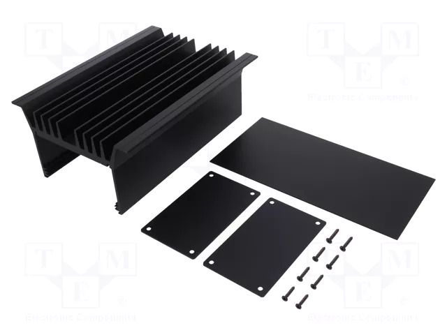 Heatsink: with case; black; aluminium; anodized; Y: 80mm; X: 143mm FISCHER ELEKTRONIK WAG/200/SA