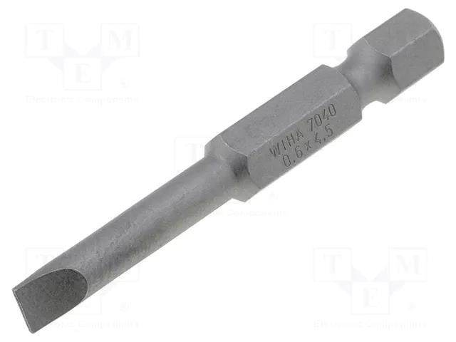 Screwdriver bit; slot; 4.5x0.6mm; Overall len: 50mm; PROFESSIONAL WIHA WIHA.01793