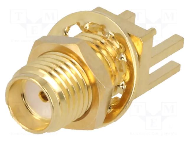 Connector: SMA; socket; female; card edge; straight; SMT; PTFE ADAM TECH RF2145AT1750GHDW