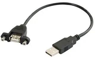 COMPUTER CABLE, USB A PLUG TO A RCPT, 10.2" 908