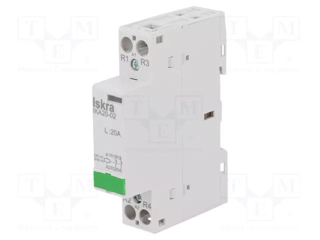 Contactor: 2-pole installation; 20A; 230VAC; NC x2; IKA ISKRA IKA20-02/230V