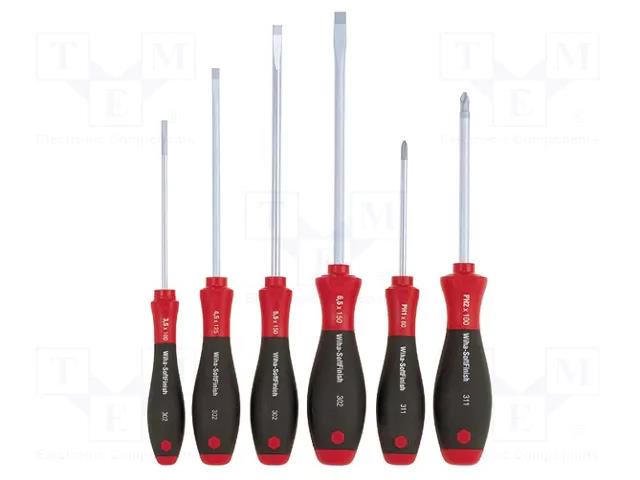 Kit: screwdrivers; Phillips,slot; SoftFinish®; 6pcs. WIHA WIHA.302HK6SO