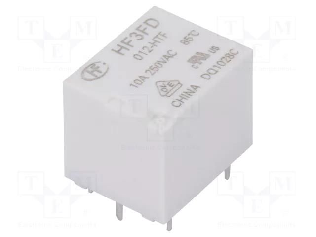 Relay: electromagnetic; SPST-NO; Ucoil: 12VDC; 15A; 10A/250VAC HONGFA RELAY HF3FD/012-HTF