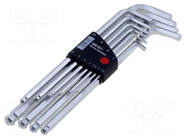 Wrench-set; hex key; Chrom-vanadium steel; 11pcs. WIHA WIHA.369H11