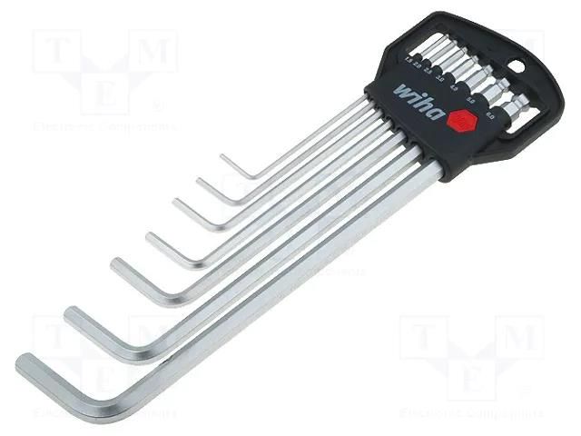 Wrench-set; hex key; Chrom-vanadium steel; 7pcs. WIHA WIHA.369H7