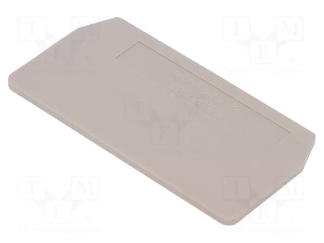End/partition plate; beige; wemid WEIDMÜLLER ZAP/TW1/BE