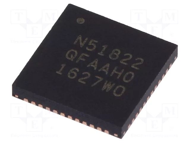IC: SoC; QFN48; 16kBRAM,256kBFLASH; 16bit timers: 3; Bluetooth: BLE NORDIC SEMICONDUCTOR NRF51822-QFAA-R7