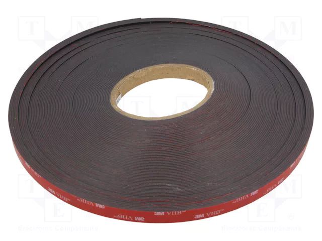 Tape: fixing; W: 12mm; L: 33m; Thk: 1.1mm; acrylic; black 3M 3M-5952-12-33