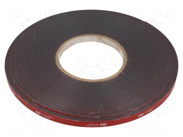 Tape: fixing; W: 9mm; L: 33m; Thk: 0.6mm; acrylic; 93°C,max.149°C 3M 3M-5925-9-33