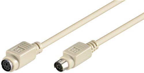 PS/2 Keyboard and Mouse Extension Cable, 2 m, grey - Mini-DIN 6 male (PS/2) > Mini-DIN 6 female (PS/2) 50222