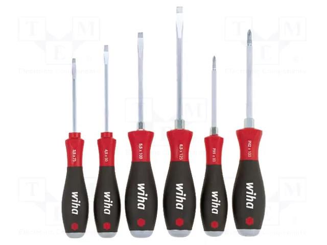 Kit: screwdrivers; for impact; Phillips,slot; SoftFinish®; 6pcs. WIHA WIHA.530HK6