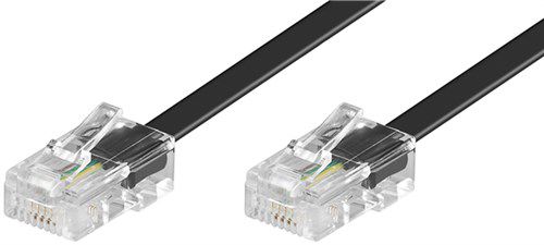 ISDN Modular Cable, 6 m, black - copper-clad aluminium wire (CCA), RJ45 male (8P4C) > RJ45 male (8P4C) 50256