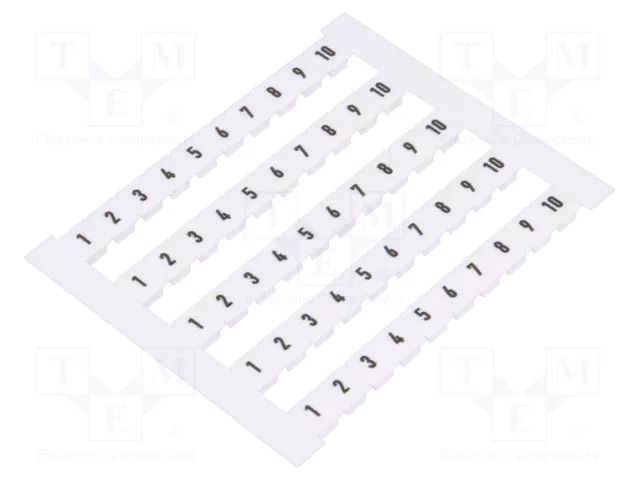 Marker; horizontal; white; 5mm; Marking: 1-10 WEIDMÜLLER DEK5-FWZ1-10