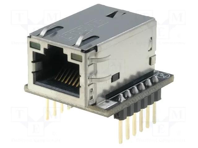 Module: Ethernet; Comp: W5200; 3.3VDC; SPI; 2.54mm; pin header,RJ45 WIZNET WIZ820IO