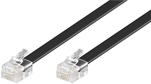 Modular Telephone Cable, 6 m, black - copper-clad aluminium wire (CCA), RJ12 male (6P6C) > RJ12 male (6P6C) 50322