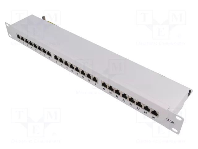 Connector: RJ45; patch panel; Cat: 6a; rack; grey; Height: 1U LOGILINK LOG-NP0060