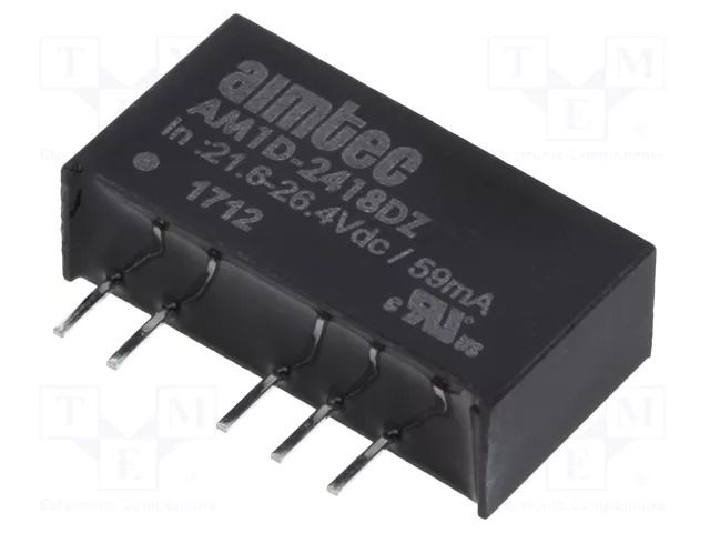 Converter: DC/DC; 1W; Uin: 21.6÷26.4VDC; Uout: 18VDC; Uout2: -18VDC AIMTEC AM1D-2418DZ