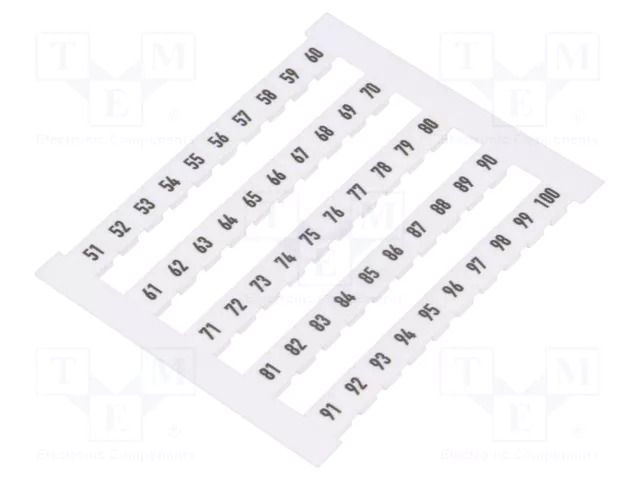 Marker; horizontal; white; 5mm; Marking: 51-100 WEIDMÜLLER DEK5-FW51-100