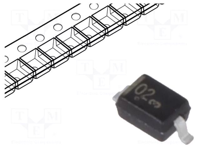 Diode: Zener; 0.3W; 3V; SMD; reel,tape; SOD323; single diode ONSEMI MM3Z3V0T1G