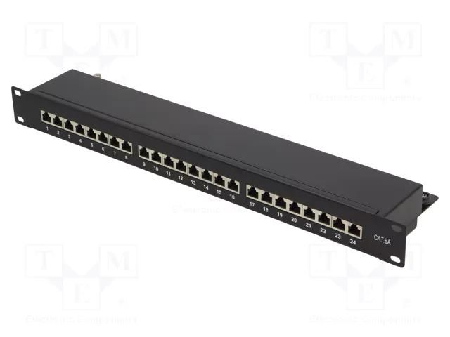 Connector: RJ45; patch panel; Cat: 6a; rack; black; Height: 1U LOGILINK LOG-NP0061