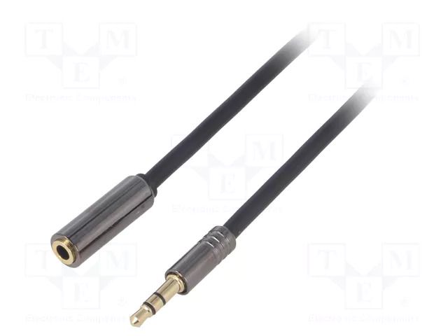 Cable; gold-plated; 2m; black; stereo; Shielding: shielded 4CARMEDIA HQ-JACK-2.0