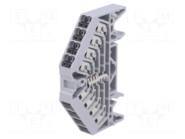 Splice terminal: rail; 17.5A; spring clamp; grey; polycarbonate WEIDMÜLLER PPV4GR35X7.5DGR