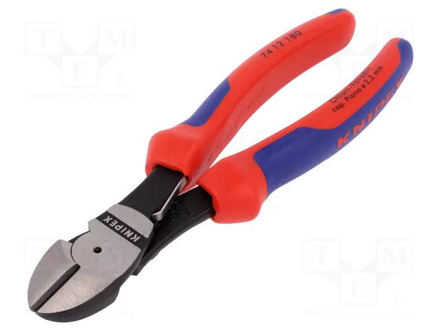 Pliers; side,cutting; 180mm; with side face KNIPEX KNP.7412180