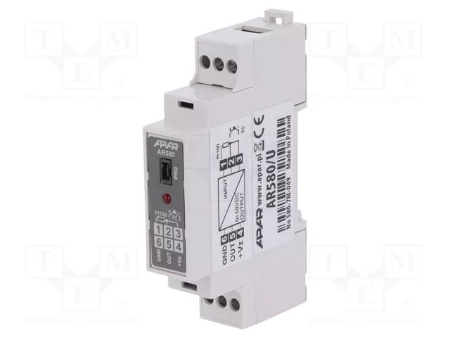 Converter: temperature; 18÷36VDC; Features: 1 channel; 18x90x58mm APAR AR580/U