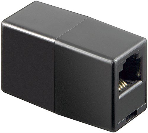 Telephone Adapter, black - RJ11/RJ14 female (6P4C) > RJ11/RJ14 female (6P4C) 50593