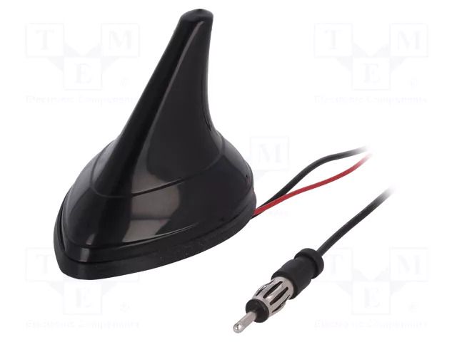 Antenna; automotive,SHARK; AM,FM; DIN; 2dB; 5dB; black; 12VDC JC Antenna ANT.S09