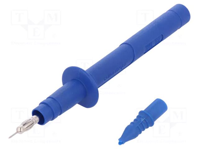 Measuring tip; 5A; 1kVDC; blue; Socket size: 4mm; 5mΩ; L: 128mm SCHÜTZINGER SPS2381NI-BL