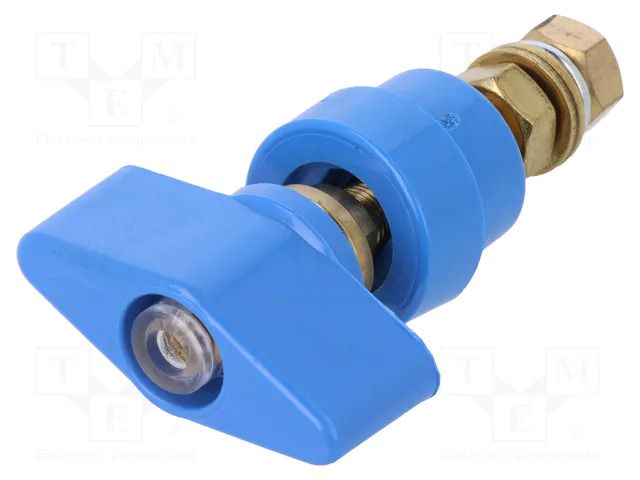 Laboratory clamp; blue; 1kVDC; 100A; brass; polycarbonate; 81mm SCHÜTZINGER POL102-BL