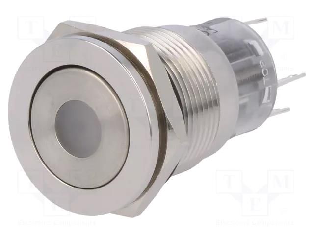 Switch: vandal resistant; Pos: 2; SPDT; 0.5A/220VAC; 1A/24VDC; IP67 ONPOW V19-11PFD-12R-S
