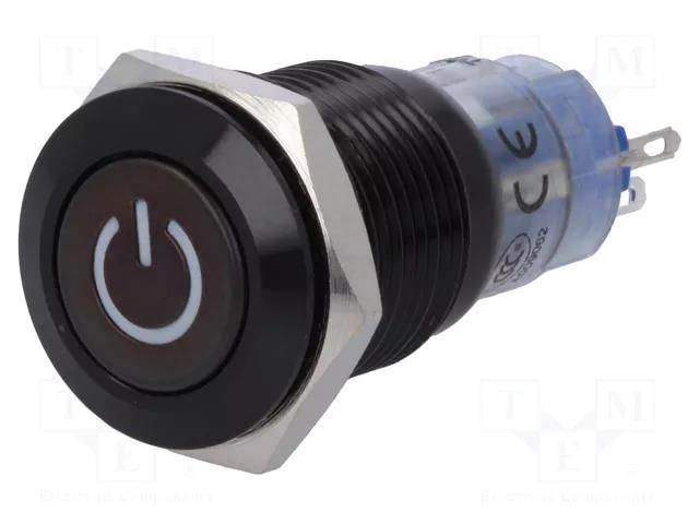 Switch: vandal resistant; Pos: 2; SPDT; 0.5A/220VAC; 1A/24VDC; IP40 ONPOW V16-11DT-12B-A