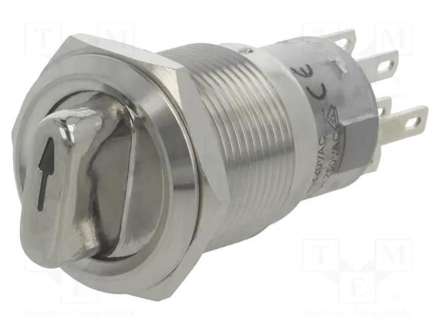 Switch: rotary; Pos: 3; DP4T; 0.5A/220VAC; 1A/24VDC; -20÷55°C; 50mΩ ONPOW V19-22X-31-24R-S