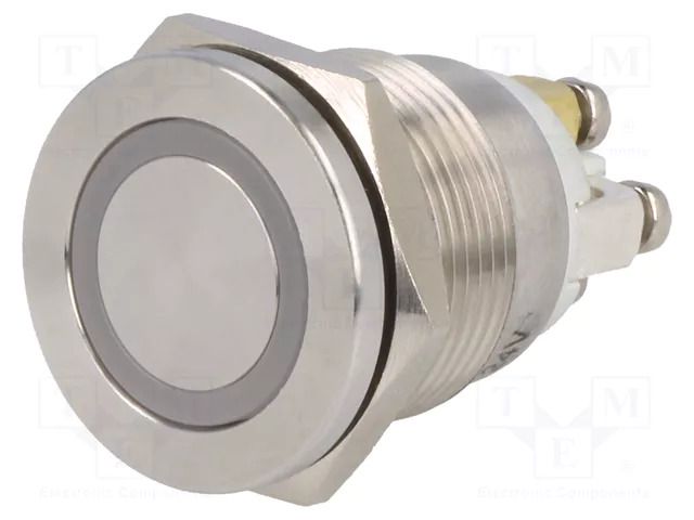 Switch: vandal resistant; Pos: 2; SPST-NO; 0.5A/220VAC; 2A/36VDC ONPOW V19-10PFE-24B-S